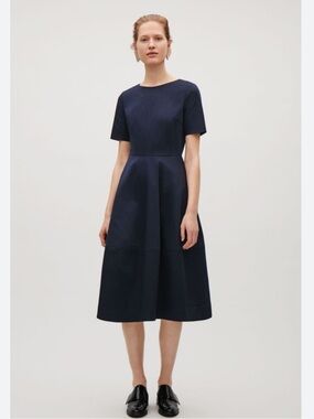 COS navy dress midi